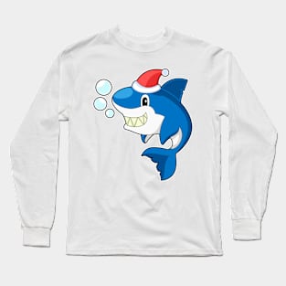 Shark Christmas Christmas hat Long Sleeve T-Shirt